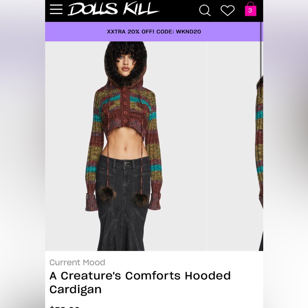 ISO DO NOT BUY DOLLSKILL CURRENT MOOD HOODED CARDIGAN IN A XL OR 1X PLZ HELP